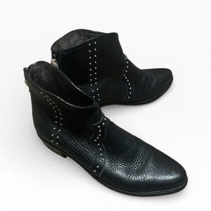 Brighton Black Leather Ankle Booties